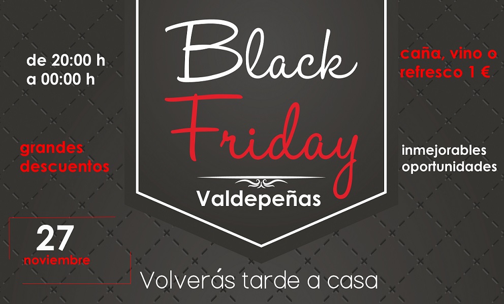 Valdepeñas celebra el ‘II Black Friday’ con descuentos de hasta el 65% y vinos y cañas a 1€