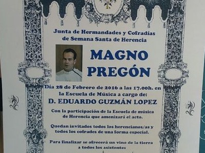 Eduardo Guzmán López pregonero de la Semana Santa 2016