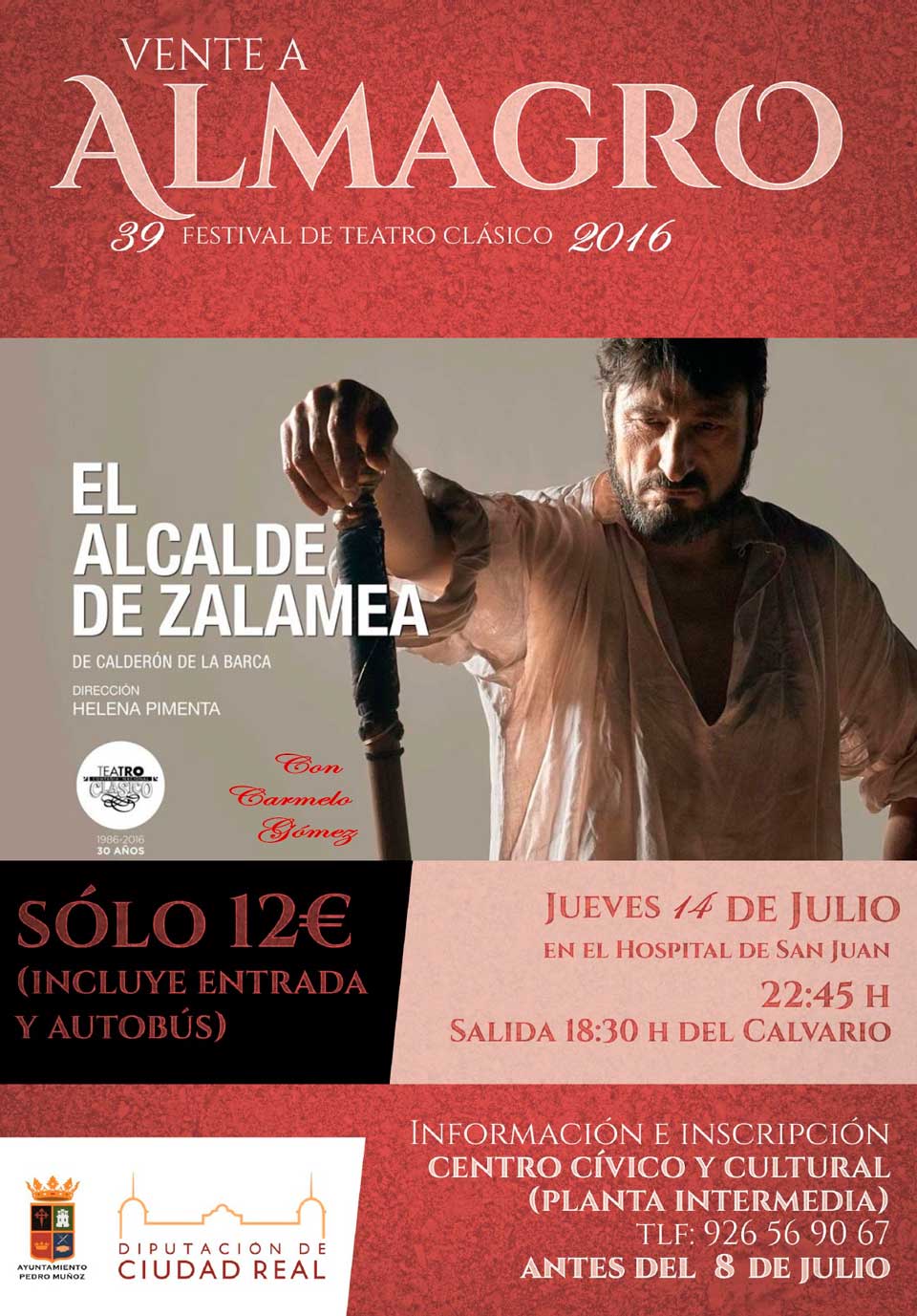 El jueves 14 de julio en Almagro, dentro de la trigésimo novena edición del Festival Internacional de Teatro Clásico