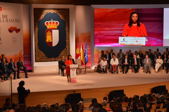Pilar Zamora durante el Acto Instuticional del Día de Castilla-La Mancha