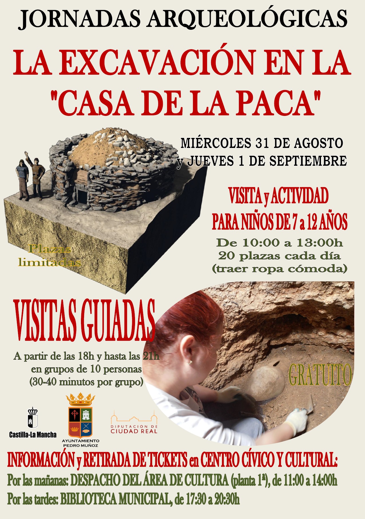 Jornadas arqueológicas en Pedro Muñoz sobre «La excavación en la Casa de la Paca»