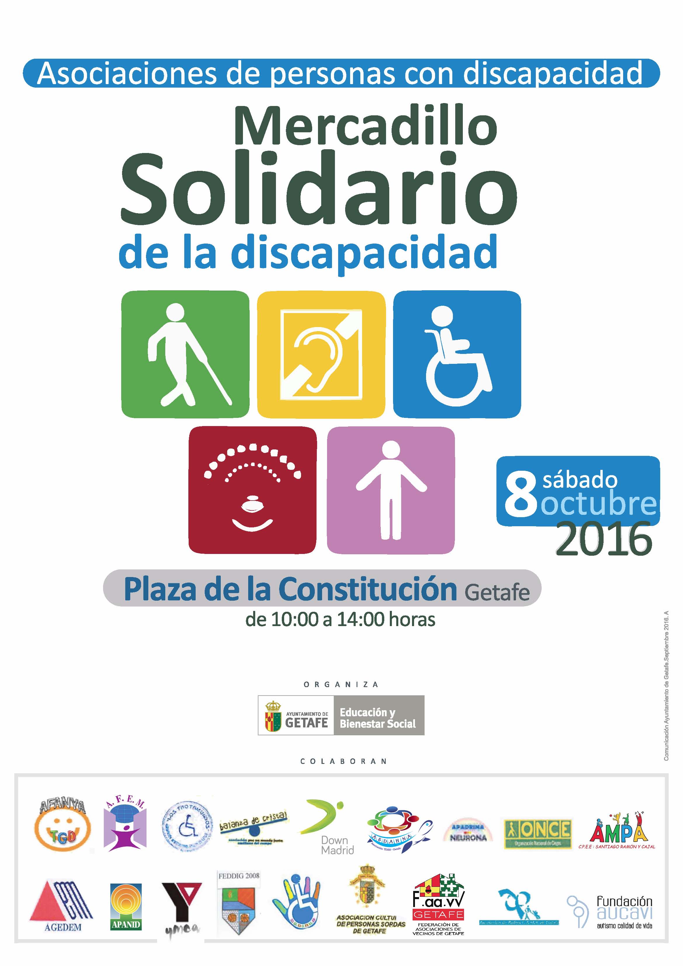 Getafe contará este sábado con un mercadillo solidario por la discapacidad