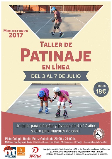 Abierto plazo para participar en una nueva edición del taller de patinaje en línea en Miguelturra