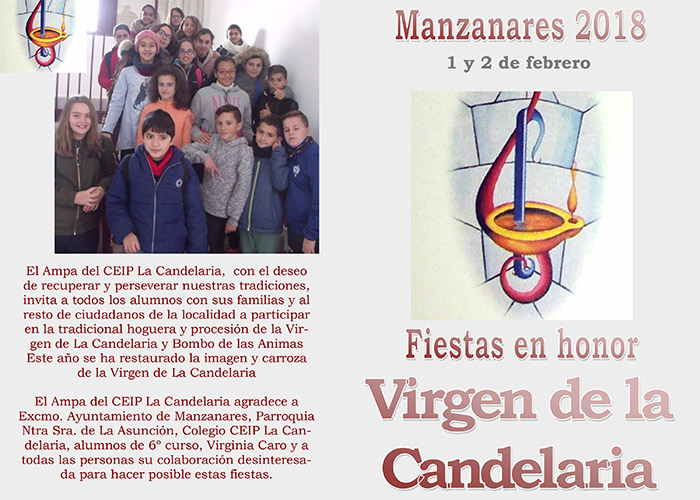 El 1 y 2 de febrero, Manzanares celebra las fiestas en honor a la Virgen de la Candelaria