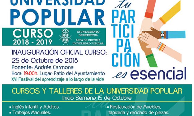 Variedad y calidad de enseñanzas en el nuevo programa de Universidad Popular de Herencia