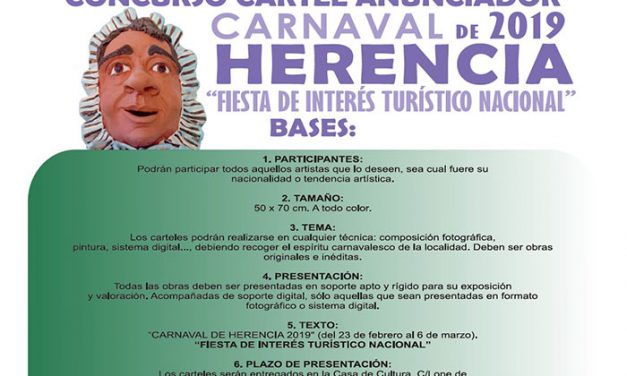 Abierto el plazo de presentación de candidaturas para el Cartel de Carnaval 2019