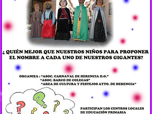 Carnaval de Herencia 2019. Concurso, “Pon nombre a nuestros queridos Gigantes”
