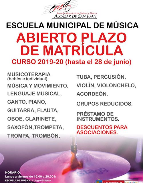 La Escuela Municipal de Música abre el plazo de matrícula con una amplia oferta de formación