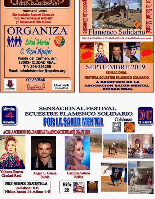 El 4 de septiembre, en la plaza de toros, gran espectáculo ecuestre – flamenco a beneficio de Apafes