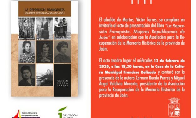 La obra de la investigadora Carmen Rueda sobre la represión franquista a mujeres jiennenses se presenta este miércoles en la Casa de la Cultura