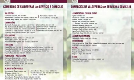 El Ayuntamiento de Valdepeñas facilita un listado de establecimientos con servicio a domicilio