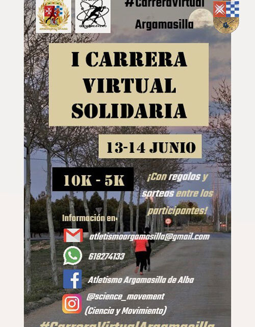 I Carrera Virtual Solidaria 10k y 5K de Argamasilla de Alba a beneficio de la asociación Brazos Abiertos