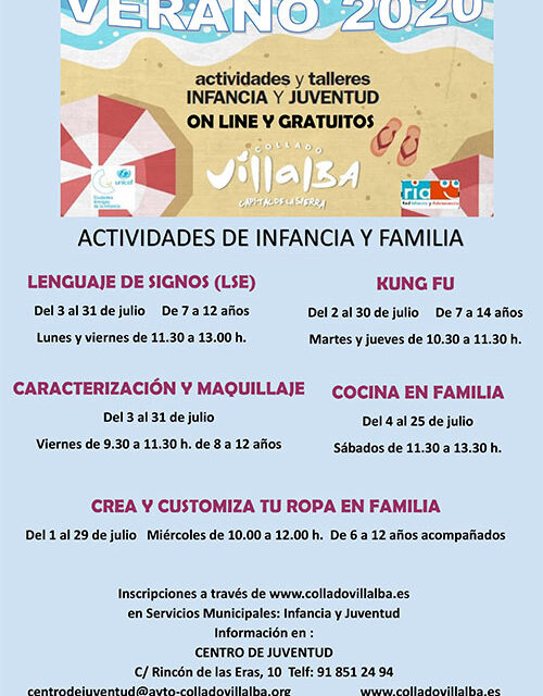 El Centro de Juventud de Collado Villalba organiza un completo programa de actividades ‘on-line’ para niños y jóvenes durante el próximo mes de julio