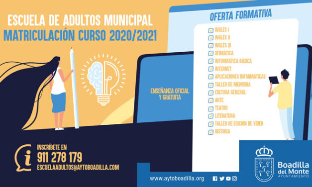 Abierto el plazo de inscripción en las Enseñanzas Abiertas de la Escuela de Adultos de Boadilla