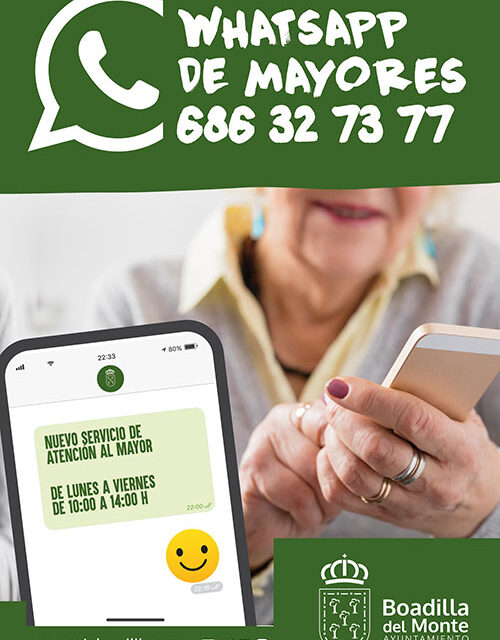 El Ayuntamiento de Boadilla pone en marcha un nuevo servicio de atención al mayor a través de Whatsapp