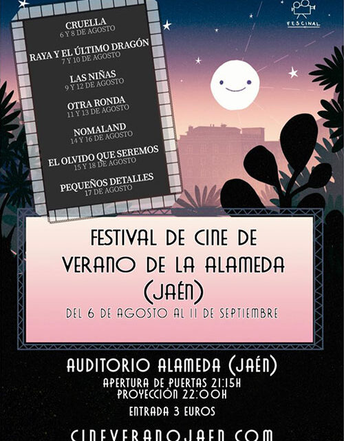 El Ayuntamiento de Jaén abre el próximo viernes las puertas del auditorio de La Alameda a Fescinal, el Festival de Cine de Verano, con entradas a 3 euros y filmes de éxito