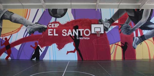 El CEIP El Santo estrena un original y gigantesco mural