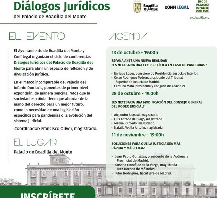 Boadilla organiza el ciclo de conferencias «Diálogos Jurídicos», con la presencia de destacados ponentes