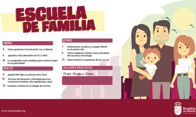 La Escuela de Familia ofrece en el segundo trimestre nuevas charlas y talleres sobre la educación de los hijos