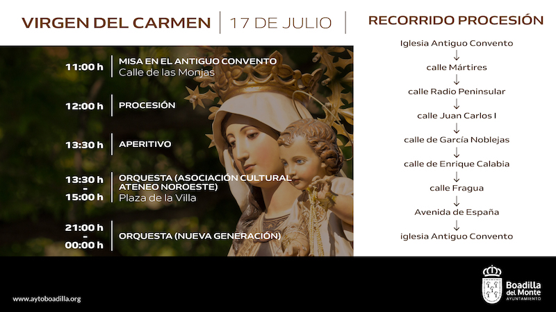 El próximo domingo se celebrarán la Misa y posterior procesión en honor a la Virgen del Carmen