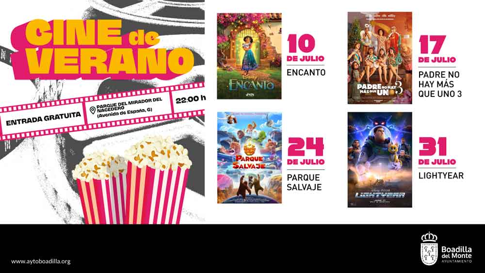El Cine de Verano se ofrecerá los próximos lunes de julio en el parque Mirador del Nacedero