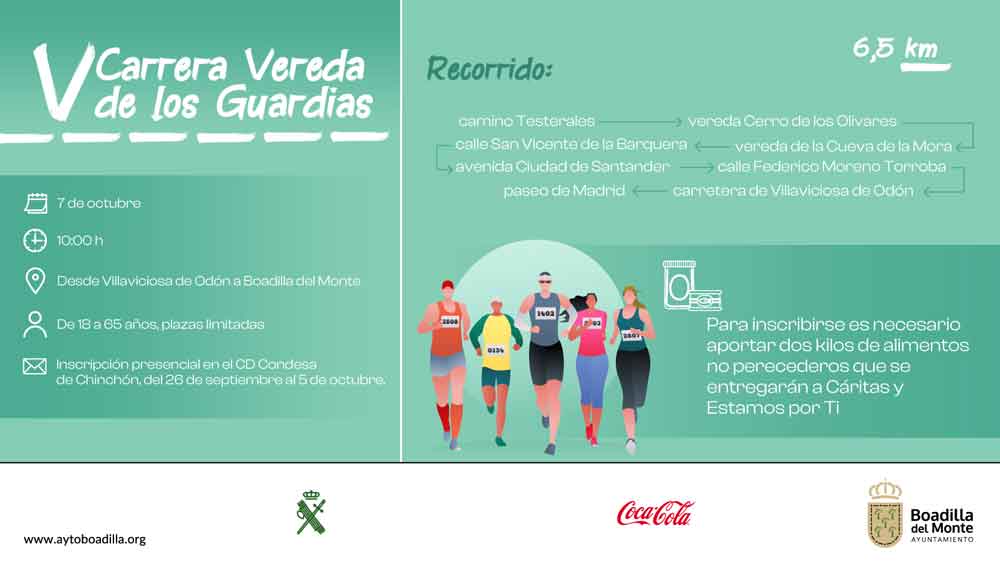 El próximo 7 de octubre se celebrará la V Carrera Vereda de los Guardias, entre Villaviciosa de Odón y Boadilla