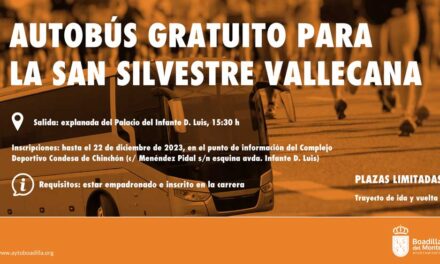 El Ayuntamiento de Boadilla ofrece transporte gratuito a los empadronados para ir a la San Silvestre Vallecana