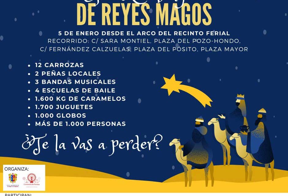 12 carrozas, 1.600 kilos de caramelos, 1.700 regalos y 1.000 globos se repartirán en la Cabalgata de Reyes de Campo de Criptana