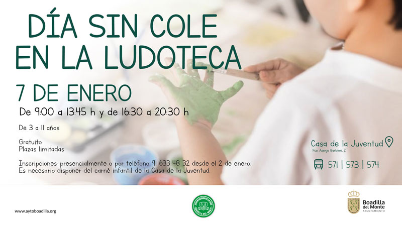 La ludoteca de la Casa de la Juventud ofrece un Día sin Cole el próximo día 7, jornada no lectiva