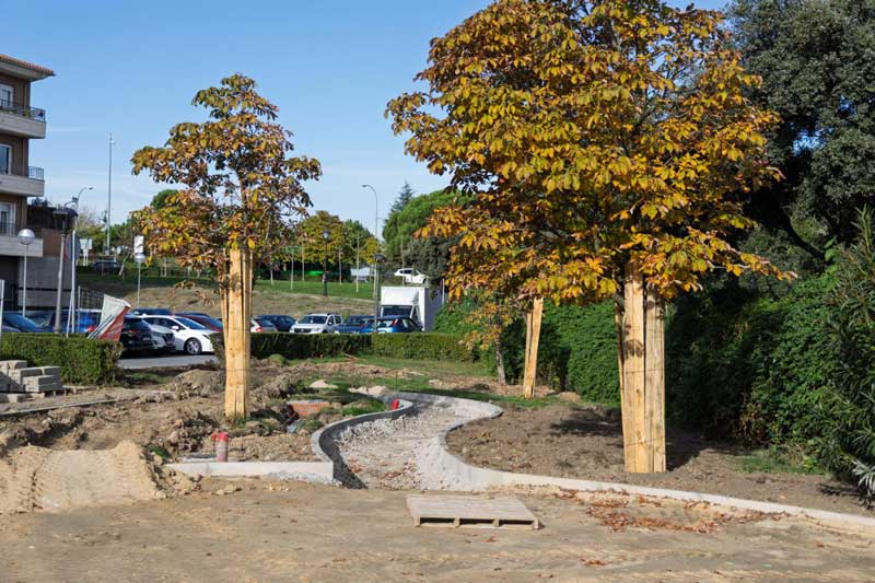 Avanzan las obras de remodelación del parque Virgen del Pilar, en el casco histórico