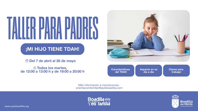 Boadilla ofrece un taller para padres de niños con TDAH que ofrece claves para interactuar con ellos