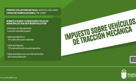 El Ayuntamiento recuerda el plazo de pago voluntario del IVTM y las bonificaciones y exenciones disponibles
