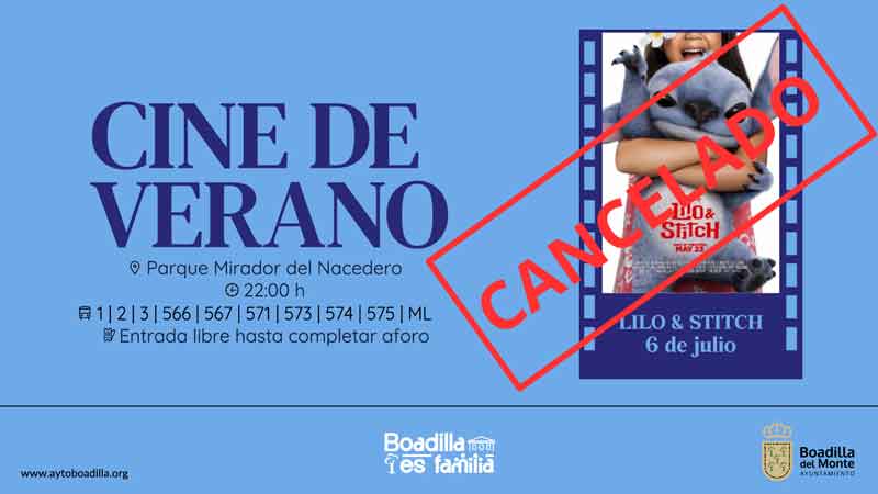 Cancelada la sesión de Cine de Verano de hoy por la retransmisión del partido España-Portugal