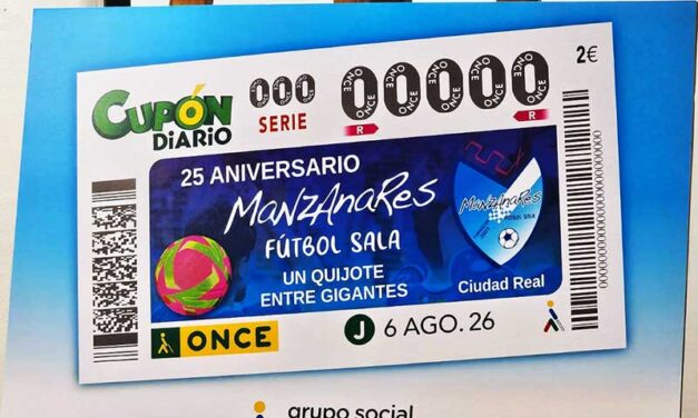 El 25.º aniversario del Manzanares FS protagoniza el nuevo cupón conmemorativo de la ONCE