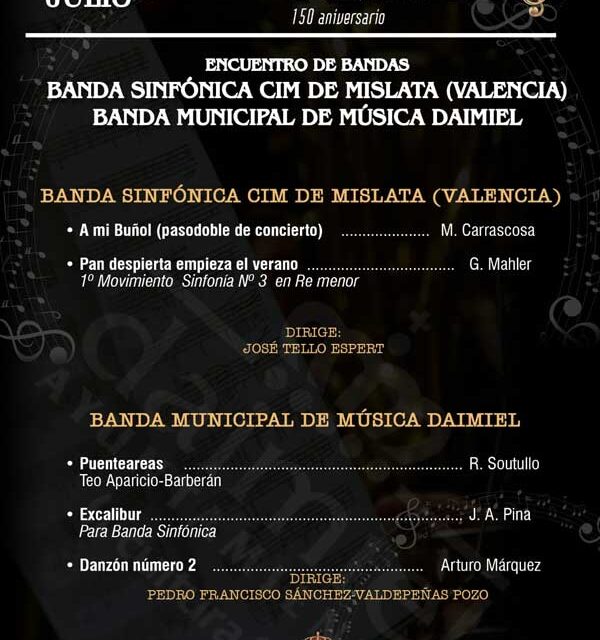La Banda Municipal de Música cierra este sábado su ciclo del 150 aniversario con un encuentro musical junto a la Banda Sinfónica de Mislata