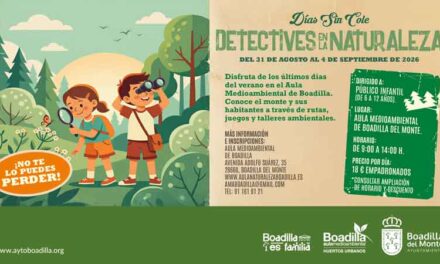 El Aula Medioambiental ofrece “Días sin Cole. Detectives en la Naturaleza”, del 31 de agosto al 4 de septiembre