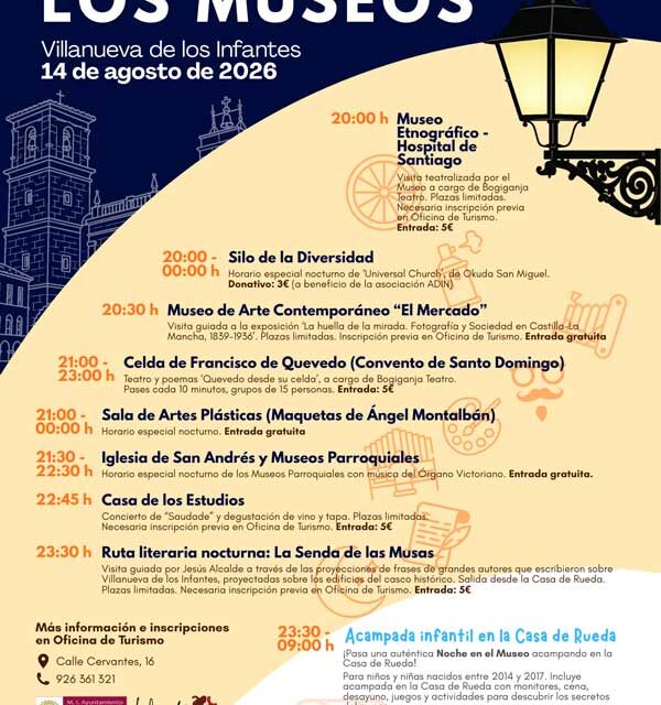 Villanueva de los Infantes celebrará el 14 de agosto la Noche de los Museos con actividades especiales para todas las edades