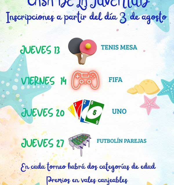 Un mes de agosto cargado de torneos en la Casa de la Juventud