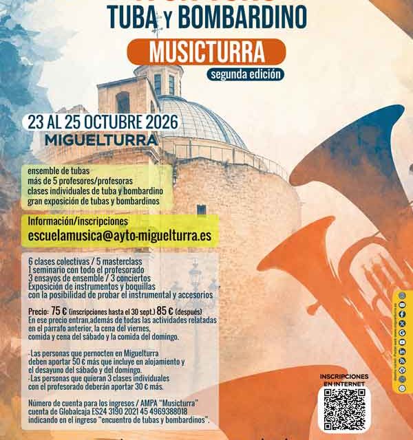 Miguelturra será la capital de la tuba y el bombardino del 23 al 25 de octubre