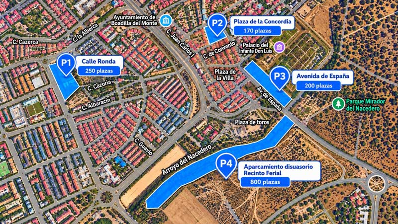 Boadilla establece un plan especial de movilidad y aparcamientos con motivo de las Fiestas Patronales