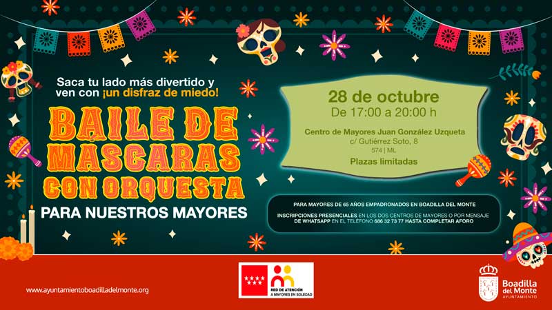 Boadilla organiza un Baile de Máscaras con orquesta para los mayores del municipio