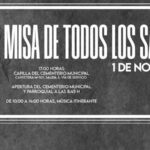 La Misa de Todos los Santos se celebrará en el cementerio municipal el 1 de noviembre a las 17:00 horas